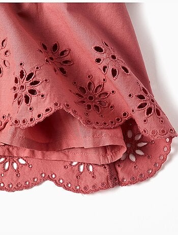 Robe en popeline avec broderie anglaise