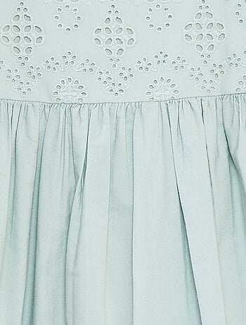 Robe en popeline avec broderie anglaise