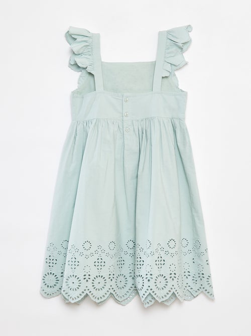 Robe en popeline avec broderie anglaise - Kiabi