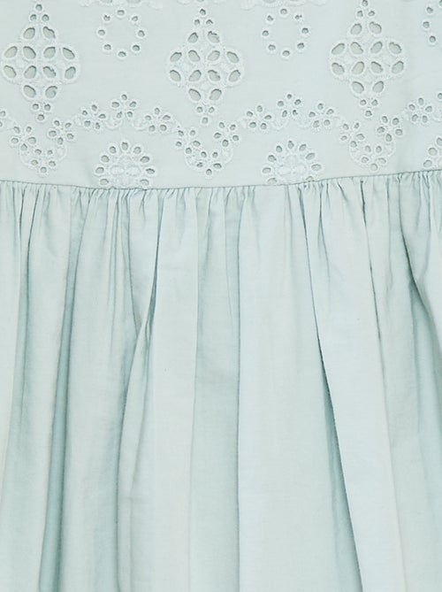 Robe en popeline avec broderie anglaise - Kiabi