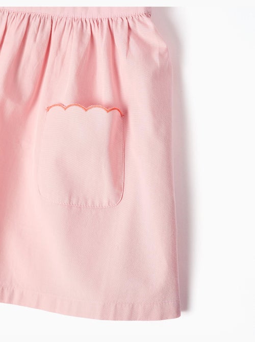 Robe en popeline avec col et manches à volants - Kiabi