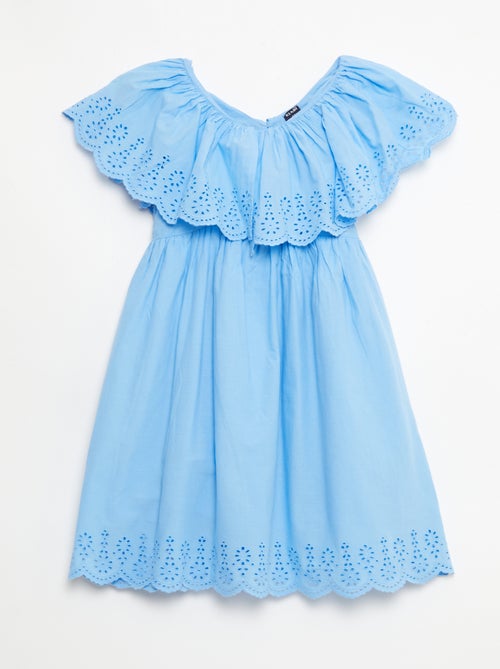 Robe en popeline avec détails broderie anglaise - Kiabi Robe en popeline avec détails broderie anglaise - Kiabi