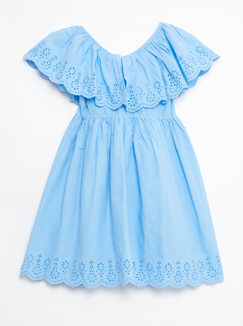 Robe en popeline avec détails broderie anglaise - Kiabi Robe en popeline avec détails broderie anglaise - Kiabi