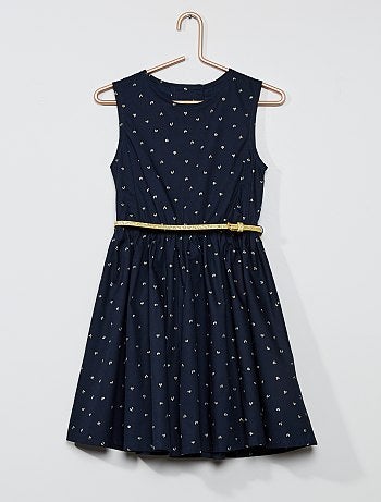 Robe en popeline avec dos ouvert