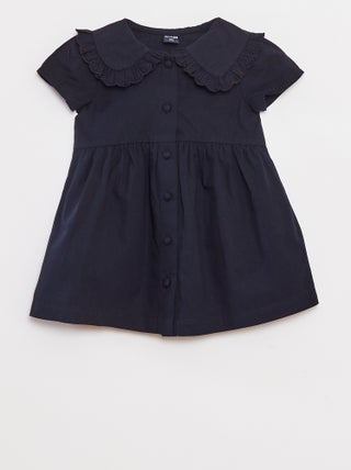 Robe en popeline avec ouverture boutonnée