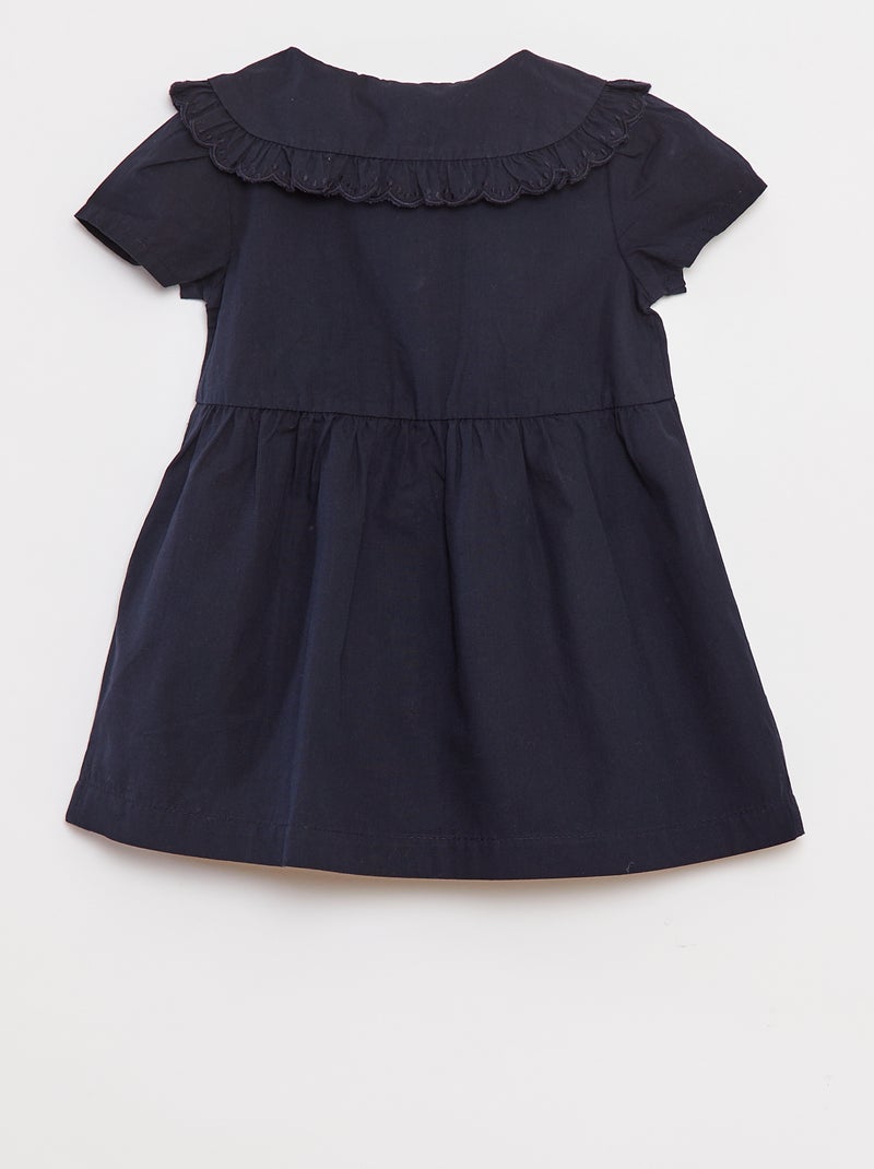 Robe en popeline avec ouverture boutonnée Bleu - Kiabi