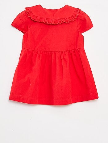Robe en popeline avec ouverture boutonnée