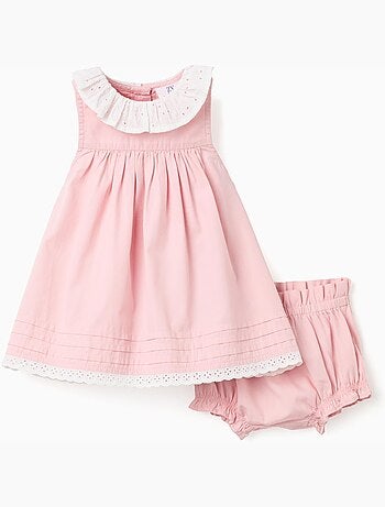 Robe en popeline + bloomer à volants