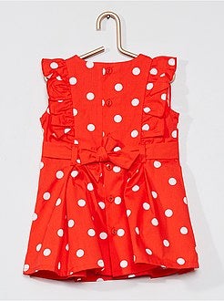 Fille 0-36 mois - Robe en popeline imprimée - Kiabi