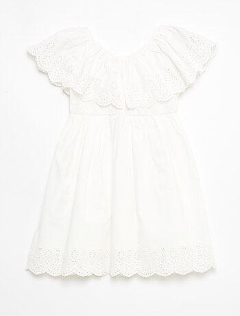 Robe en propoline avec détails broderie anglaise