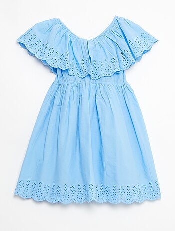 Robe en propoline avec détails broderie anglaise