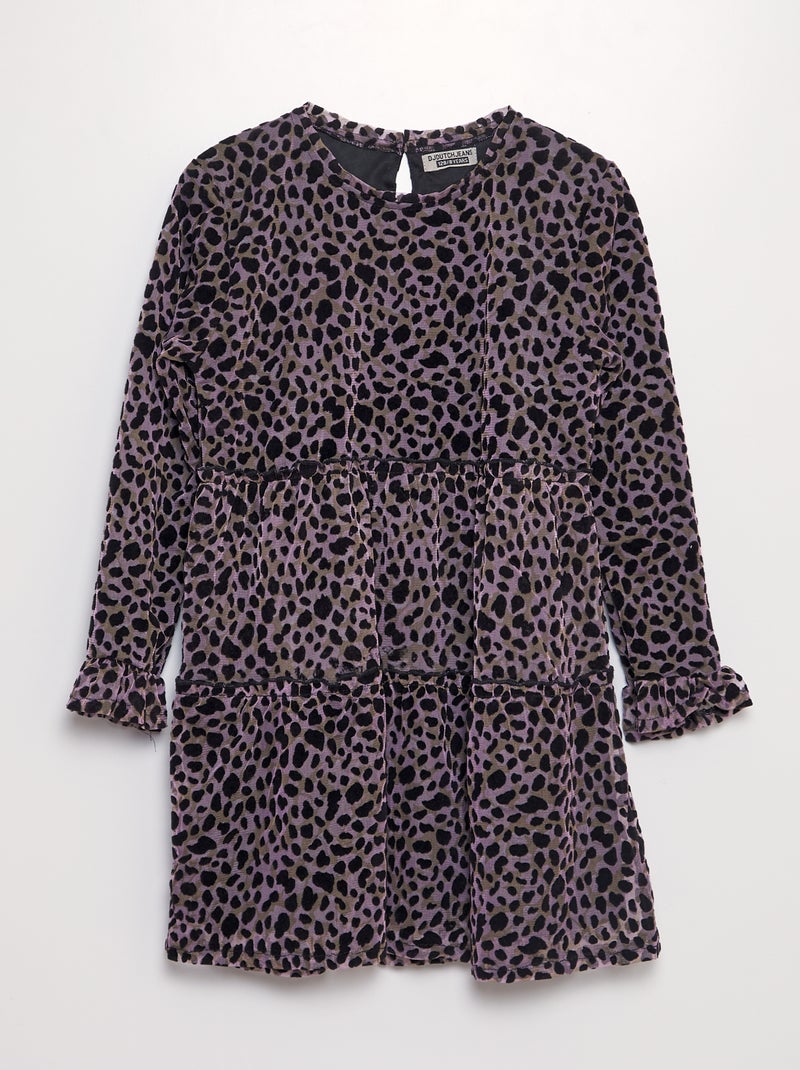 Robe en résille léopard Noir - Kiabi
