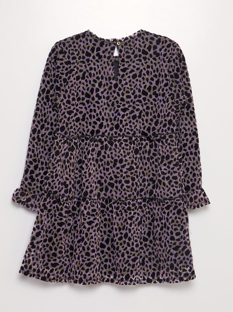 Robe en résille léopard Noir - Kiabi