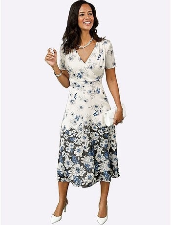 Robe En Satin Bordures à L'imprimé Dégradé - Taille Courte - Witt