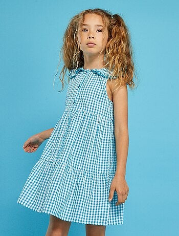 Robe en seersucker motifs vichy - Kiabi