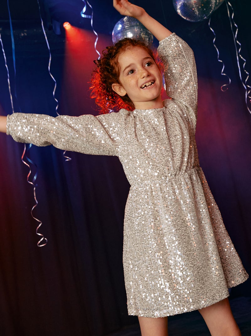 Robe en sequins + chouchou assorti Champagne - Kiabi