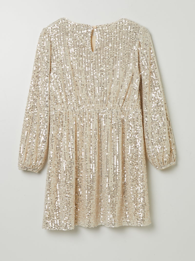 Robe en sequins + chouchou assorti Champagne - Kiabi