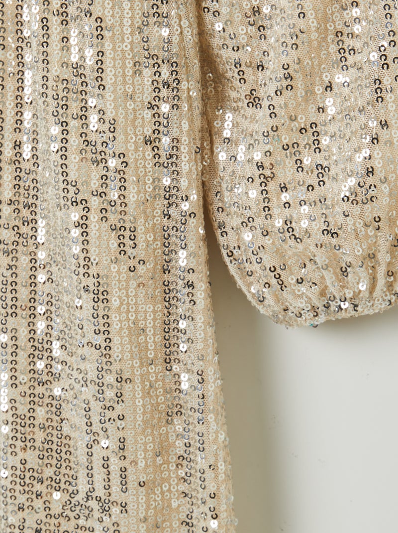 Robe en sequins + chouchou assorti Champagne - Kiabi