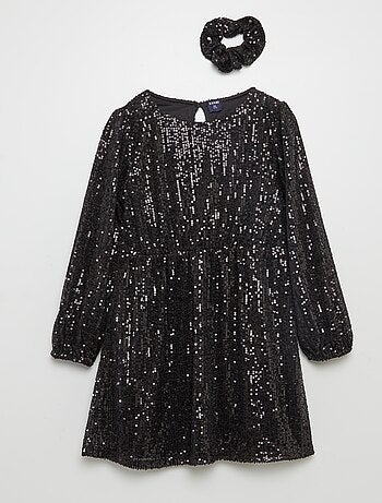 Robe en sequins + chouchou assorti