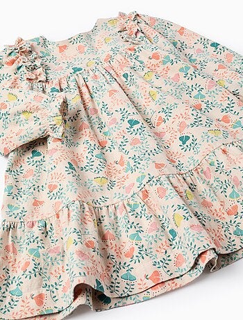 Robe en Sergé à Fleurs Colorées