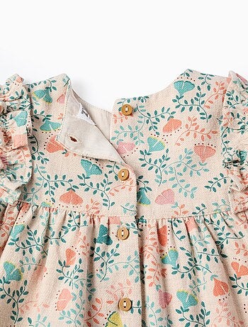 Robe en Sergé à Fleurs Colorées