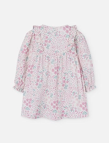 Robe en sergé à imprimé fleuri et volants