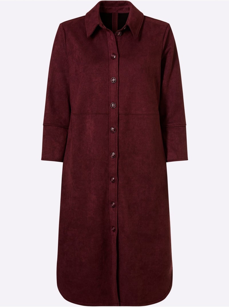 Robe En Synthétique Toucher Velouté - Taille Standard - Helline Noir Bordeaux - Kiabi