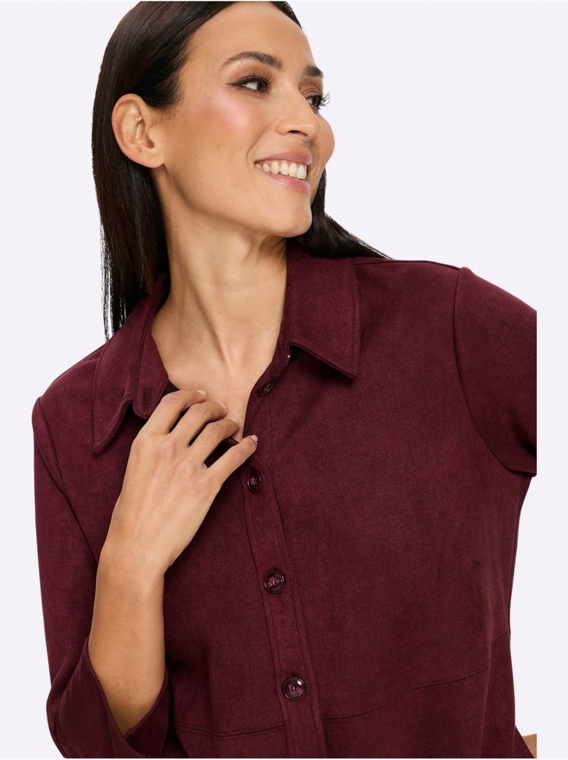 Robe En Synthétique Toucher Velouté - Taille Standard - Helline Noir Bordeaux - Kiabi