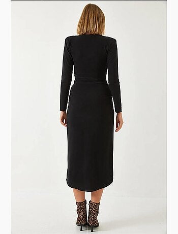 Robe en tissu bonbon froncé à col en v lucci