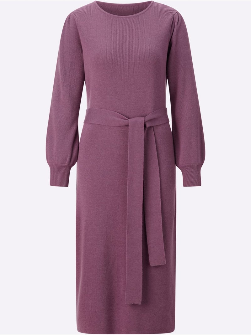 Robe En Tricot 30% Laine Vierge - Taille Standard - Helline Violet - Kiabi