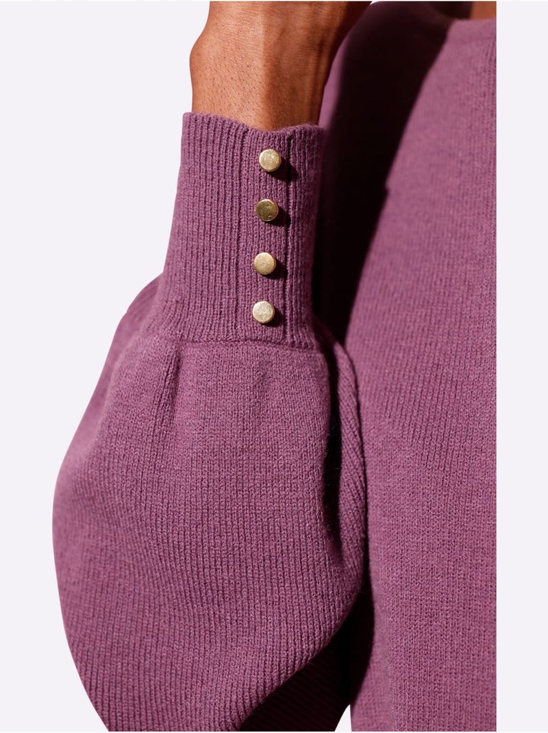 Robe En Tricot 30% Laine Vierge - Taille Standard - Helline Violet - Kiabi
