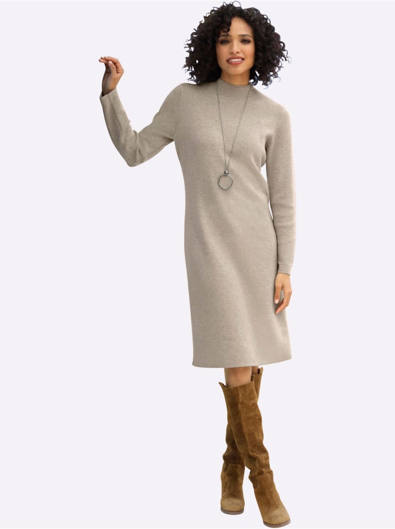 Robe En Tricot 50% Viscose - Taille Standard - Helline Ecru - Kiabi