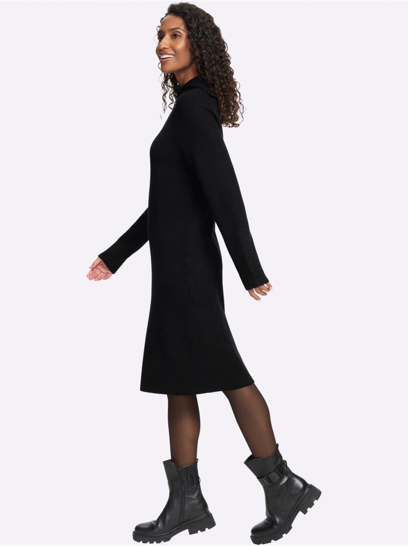 Robe en tricot 50% viscose - taille standard - helline Noir - Kiabi
