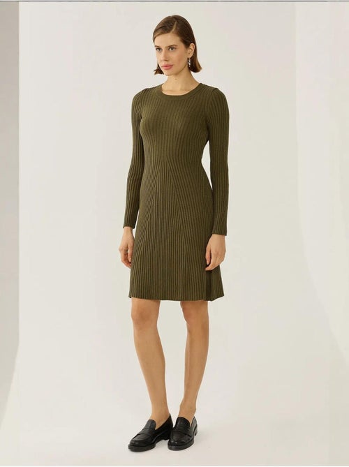 Robe en tricot à col rond - Kiabi