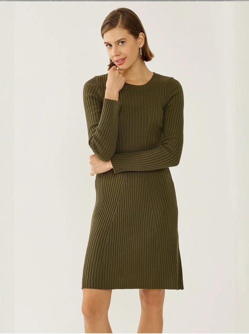 Robe en tricot à col rond - Kiabi