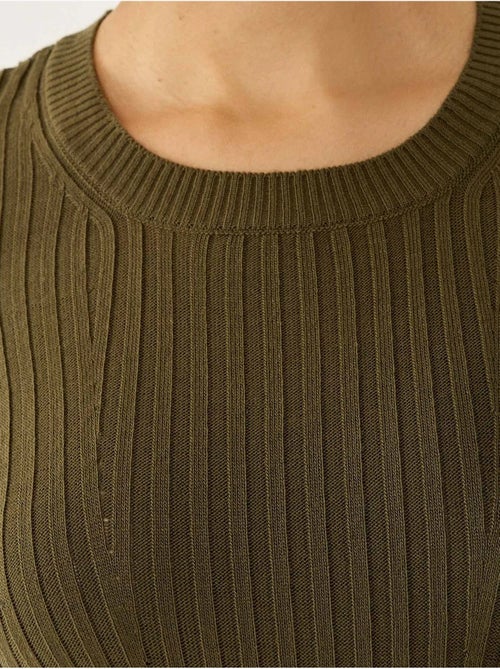 Robe en tricot à col rond - Kiabi