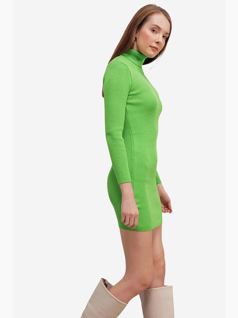 Robe en tricot à col roulé bdart Vert tilleul - Kiabi