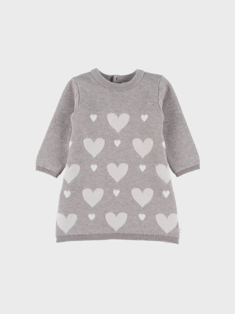 Robe en tricot avec cœurs Noukie's Beige - Kiabi