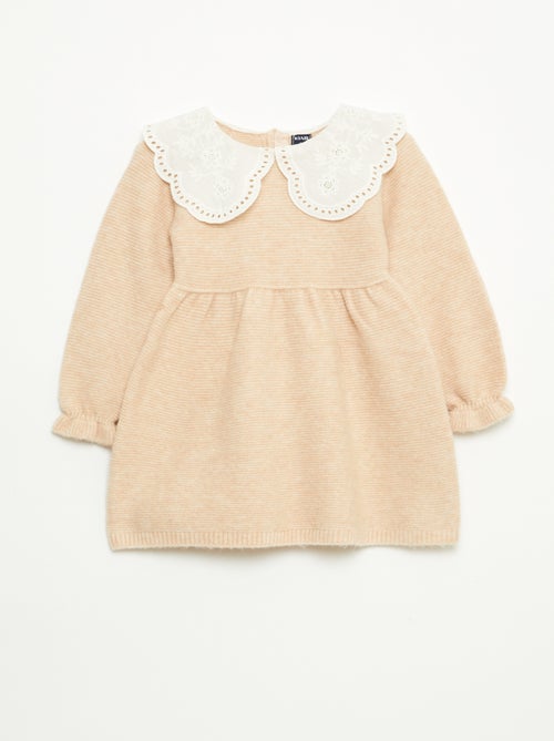 Robe en tricot avec col claudine - Kiabi