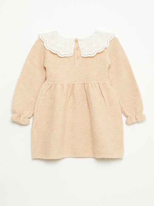 Robe en tricot avec col claudine - Kiabi