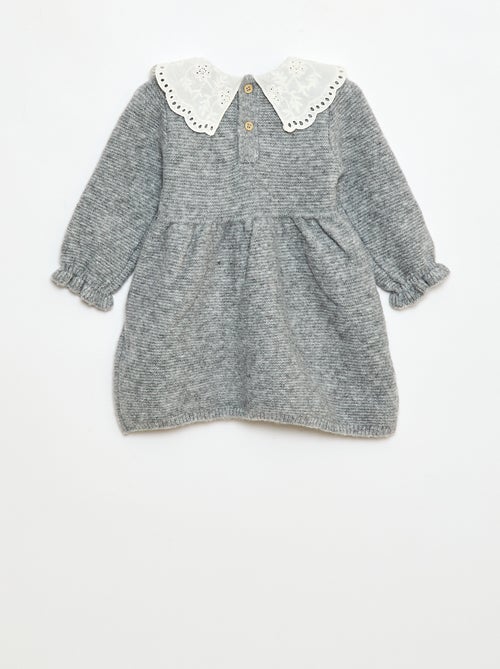 Robe en tricot avec col claudine - Kiabi