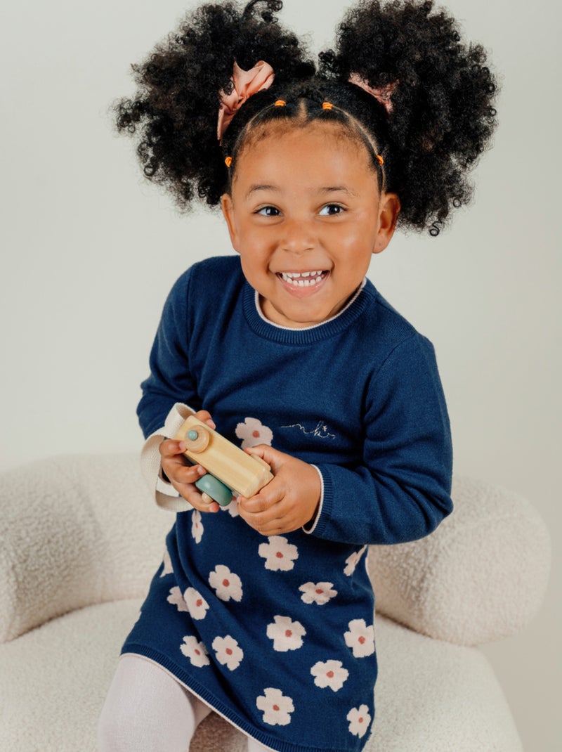 Robe en tricot avec fleurs en tricot Noukie's Bleu - Kiabi