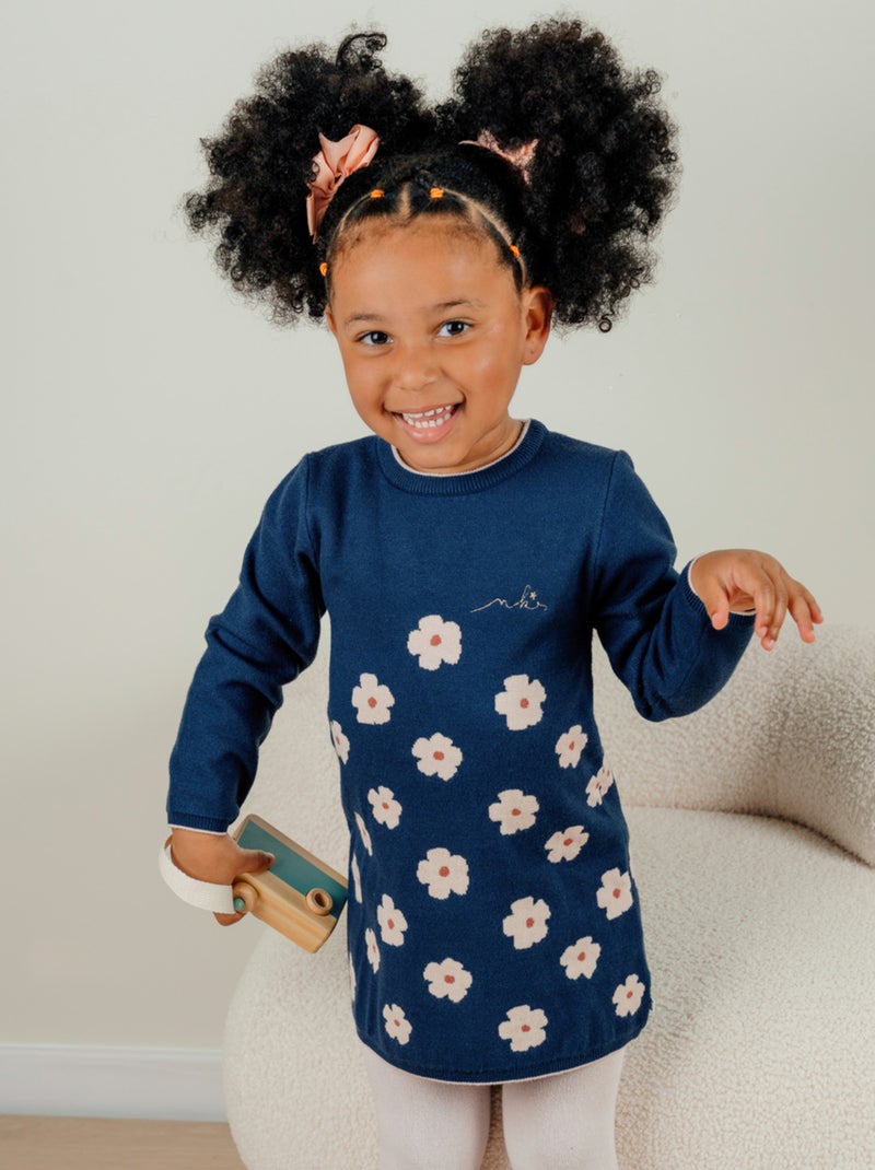 Robe en tricot avec fleurs en tricot Noukie's Bleu - Kiabi