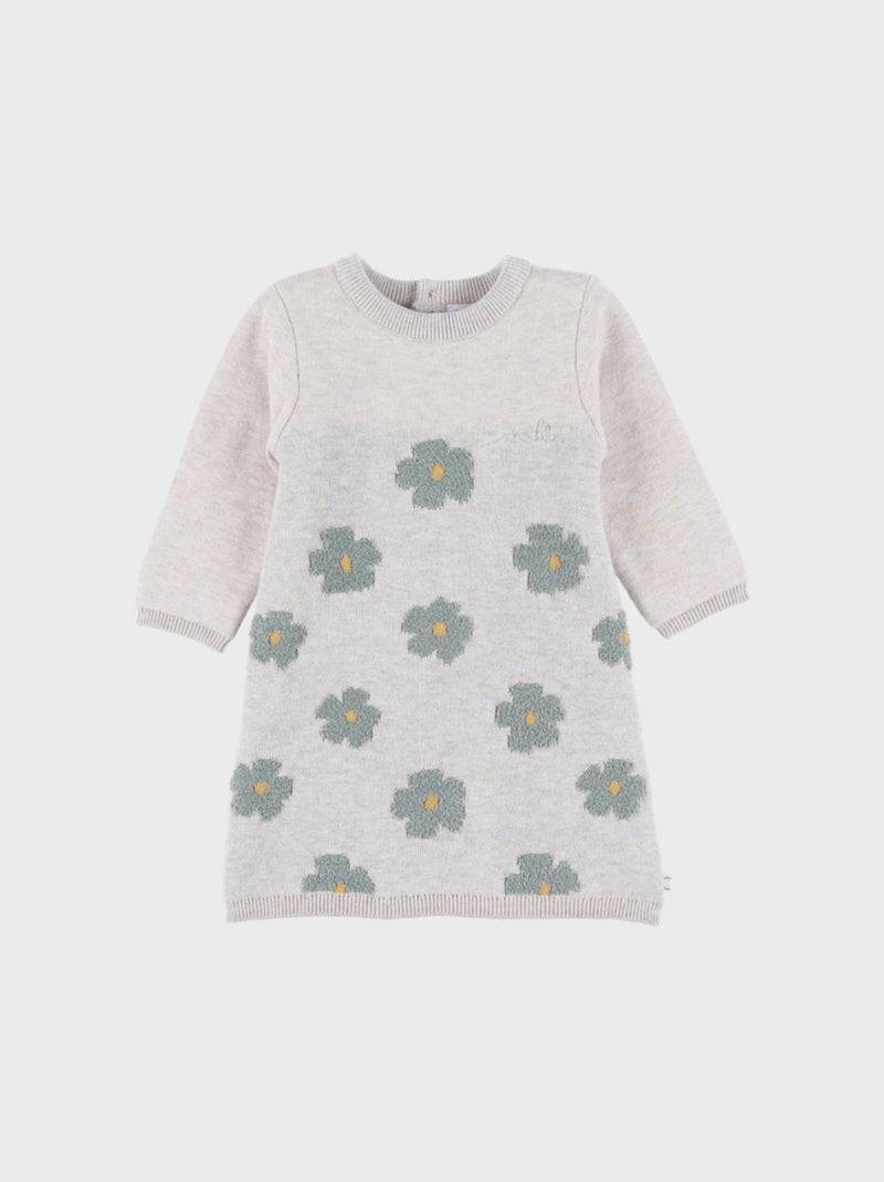 Robe en tricot clair avec motif floral Noukie's Beige - Kiabi