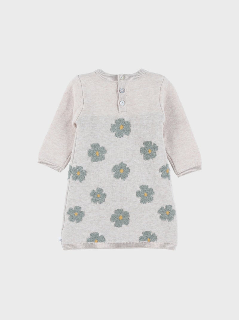 Robe en tricot clair avec motif floral Noukie's Beige - Kiabi