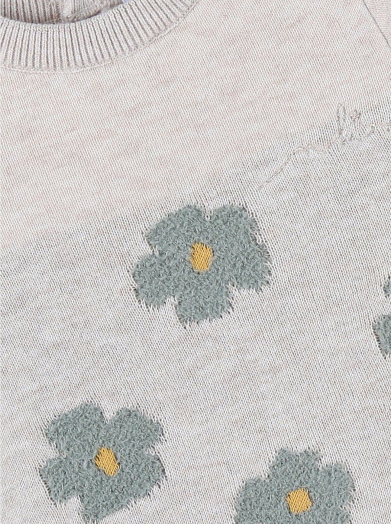 Robe en tricot clair avec motif floral Noukie's Beige - Kiabi