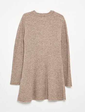 Robe en tricot côtelé à manches longues