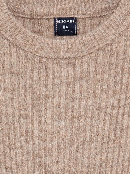 Robe en tricot côtelé à manches longues - Kiabi