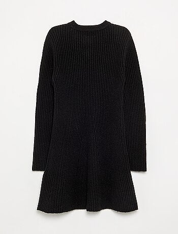 Robe en tricot côtelé à manches longues