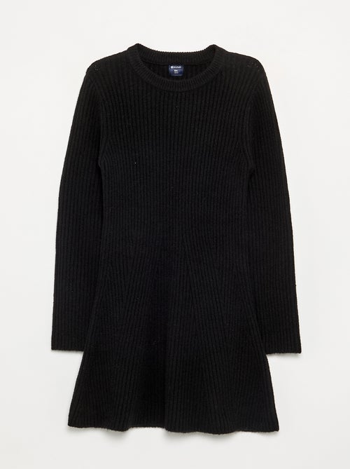 Robe en tricot côtelé à manches longues - Kiabi